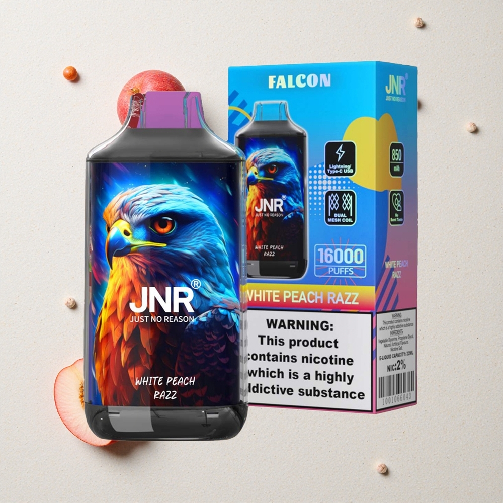 JNR Falcon 16000 Puffs Weißpfirsich-Himbeere vapes großhandel Österreich Dual Mesh Coil 22ml
