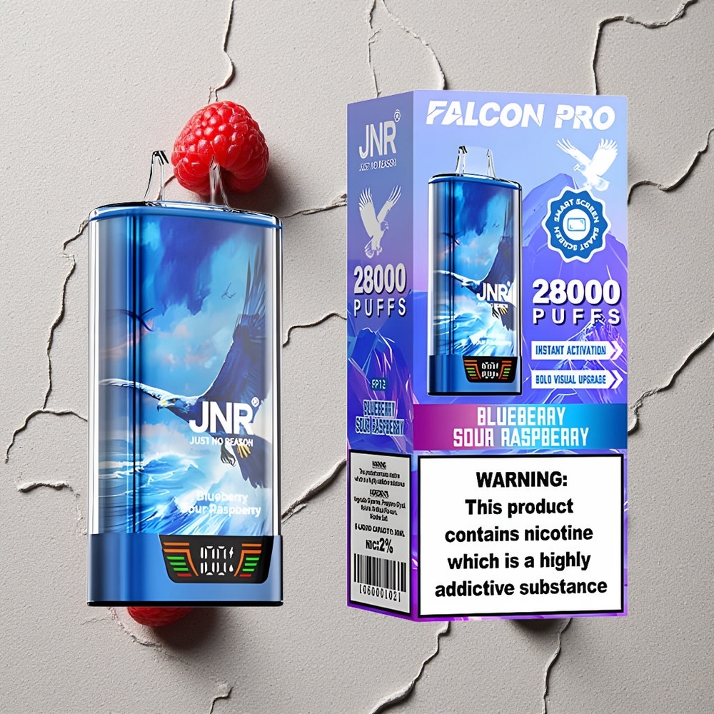JNR Falcon Pro 28000 Blaubeere-Sauer-Himbeer Vapes Großhandel Österreich 30ml vorgefüllt Dual Mesh Coil
