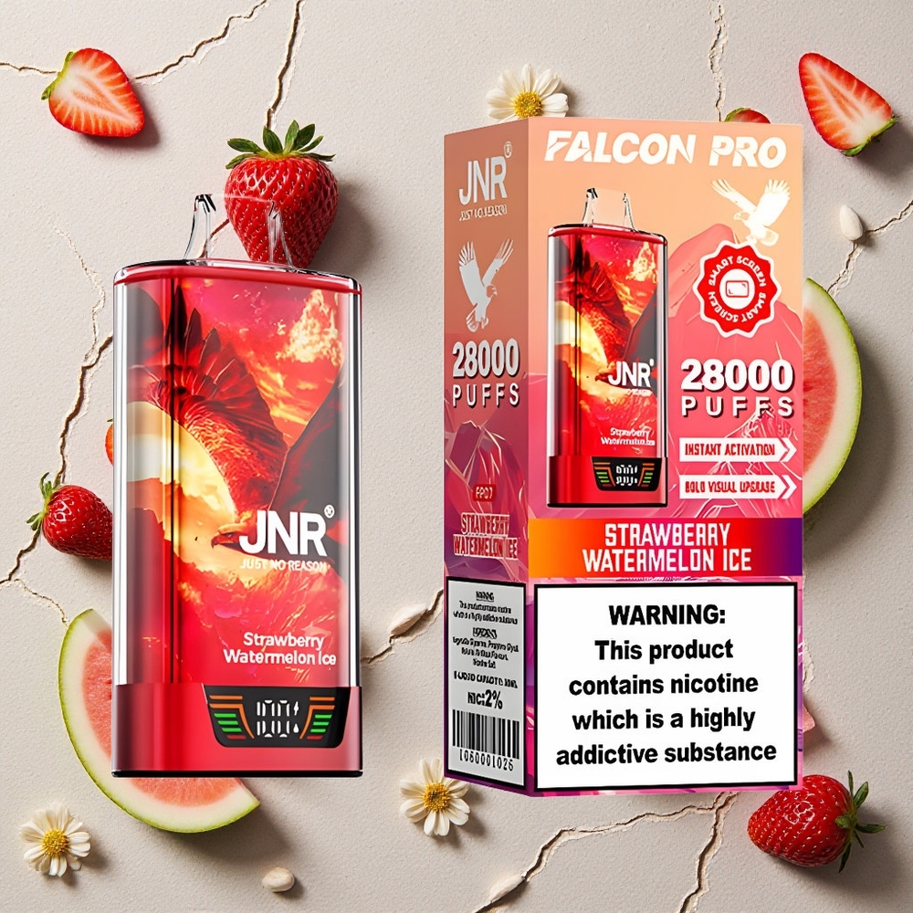JNR Falcon Pro 28000 Erdbeer-Wassermelone-Eis Vapes Großhandel Österreich 30ml vorgefüllt USB-C