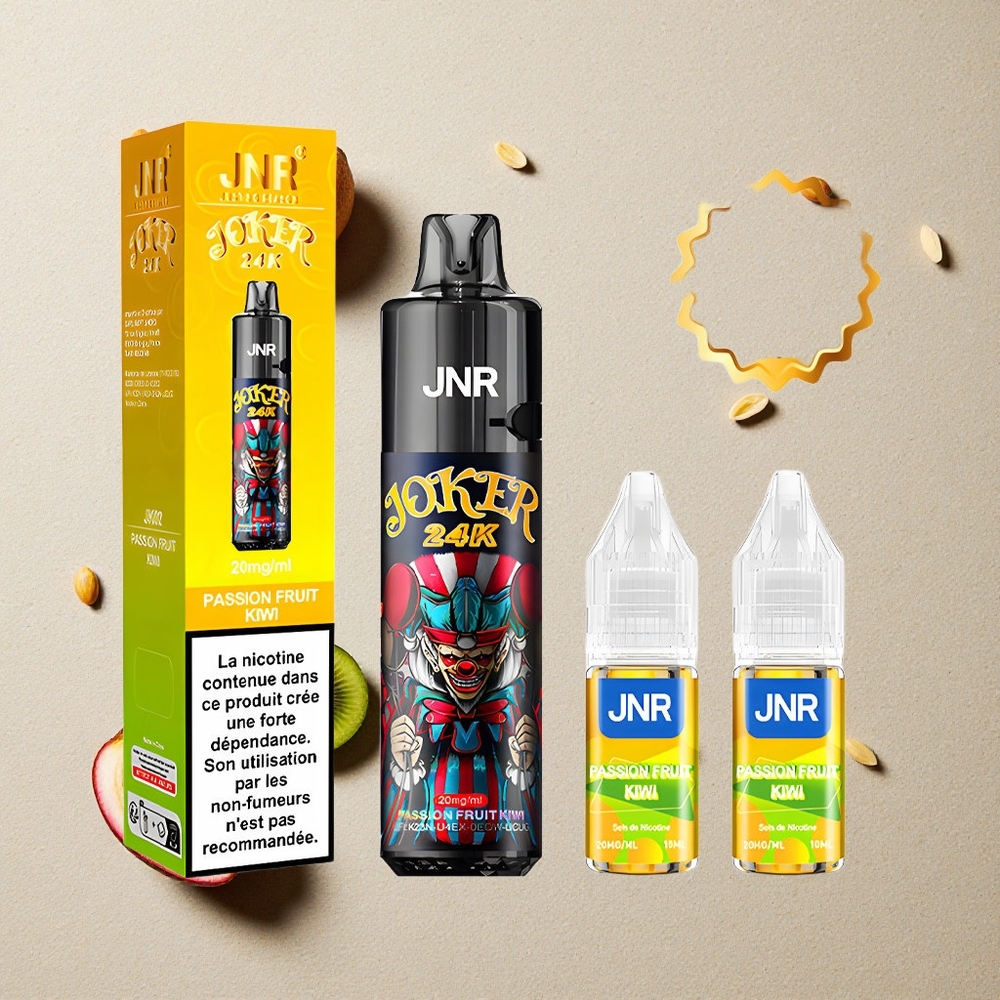 JNR Joker 24K Puffs Einweg-Vape Maracuja-Kiwi vapes großhandel Österreich 2+10ml Nachfüllbar 800mAh