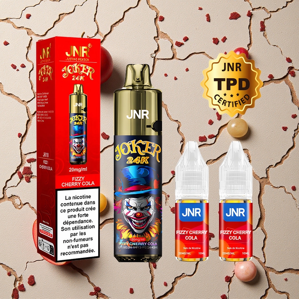 JNR Joker 24K Puffs Fruchtige Kirsch-Cola Vapes Großhandel Österreich 2+10ml Nachfüllbar 24000 Züge