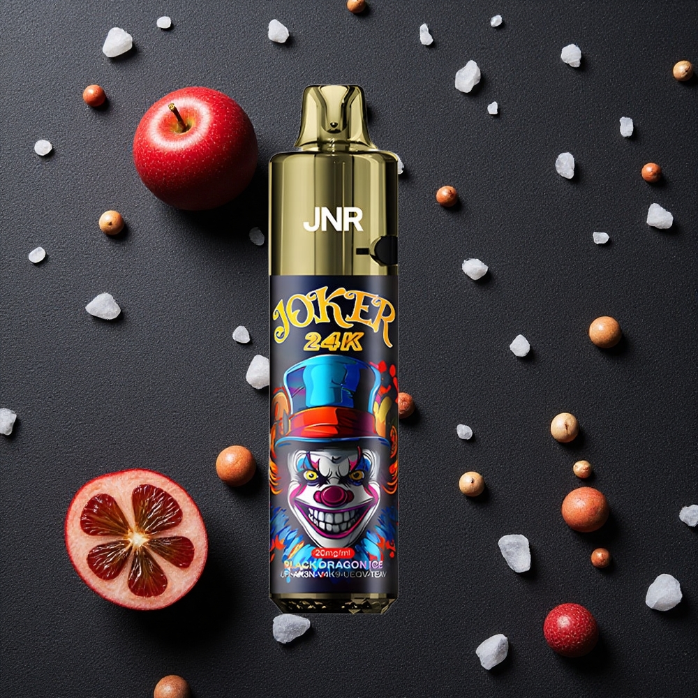 JNR Joker 24K Puffs Schwarz Drachen Eis vapes großhandel Österreich 800mAh Akku Typ-C Aufladung