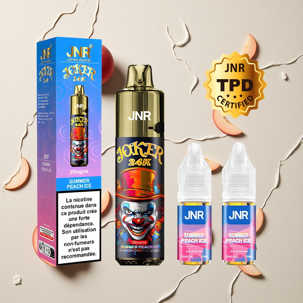 JNR Joker 24K Puffs Sommer Pfirsich Eis vapes großhandel Österreich 2+10ml Nachfüllbar 800mAh