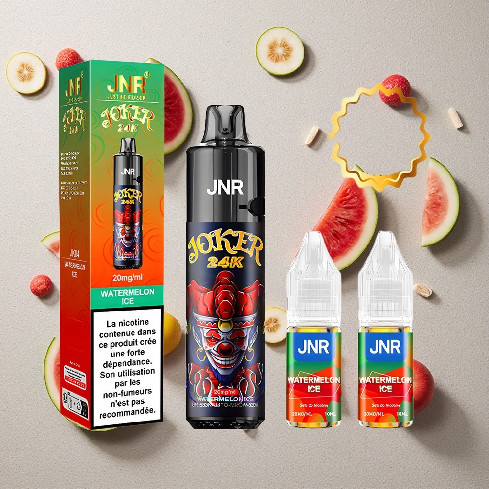 JNR Joker 24K Puffs Wassermelone-Eis vapes großhandel Österreich 2+10ml Nachfüllbar 800mAh