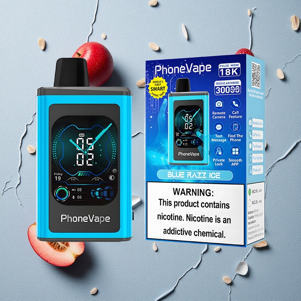JNR PhoneVape 30000 Puffs Blauer Himbeereis vapes großhandel Österreich mit 850mAh Type-C Akku und Turbo Modus