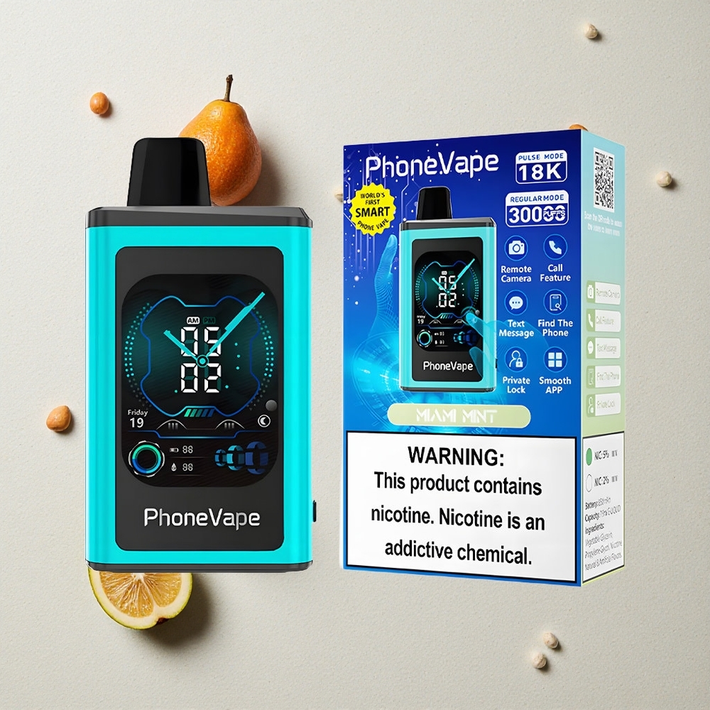 JNR PhoneVape 30000 Puffs Miami Minze vapes großhandel Österreich 850mAh Typ-C Akku App-Steuerung
