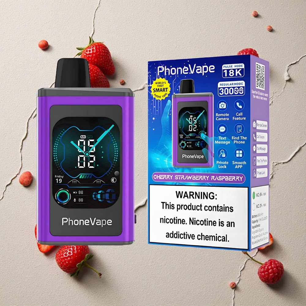 JNR PhoneVape 30000 puffs Kirsche-Erdbeere-Himbeere vapes großhandel Österreich 850mAh Type-C Aufladbar Turbo Modus