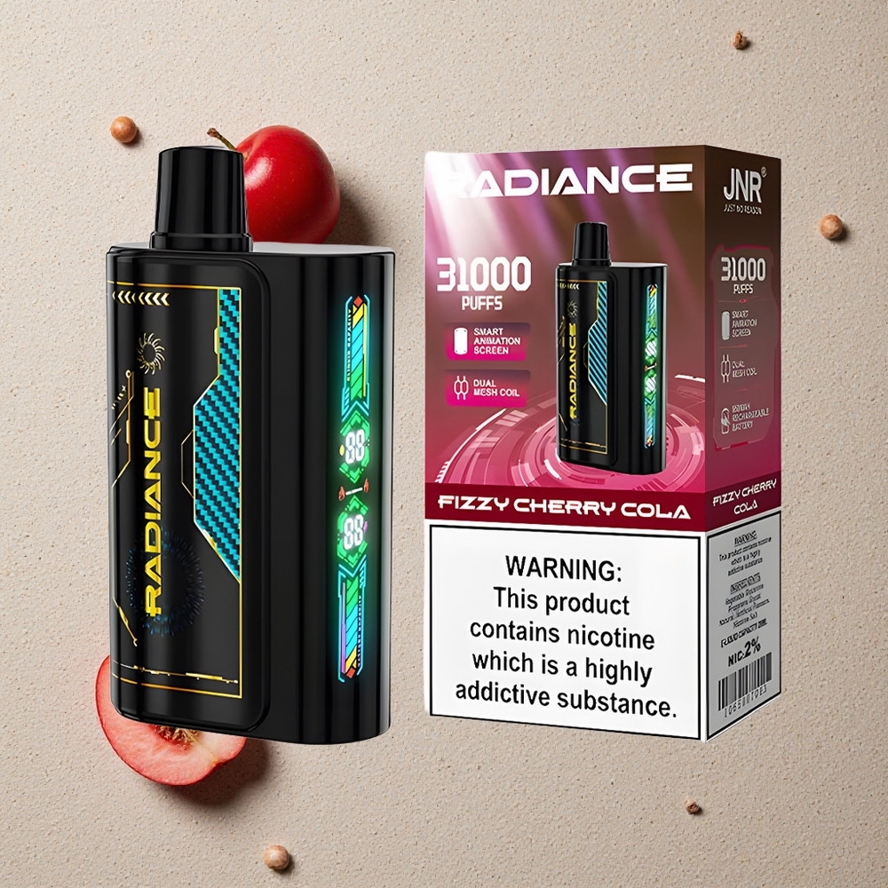 JNR Radiance 31000 Puffs Fruchtige Kirsch-Cola vapes großhandel Österreich 28ml E-Liquid Dual Mesh Coil