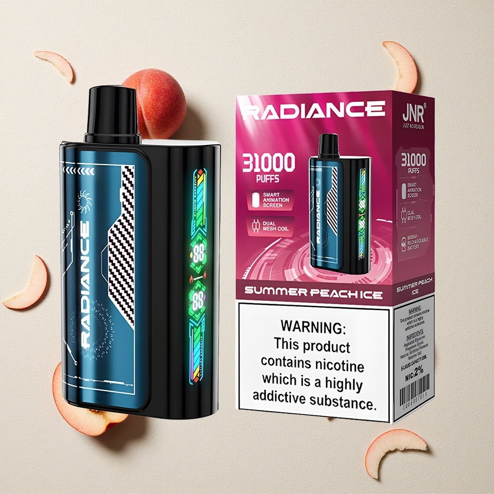JNR Radiance 31000 Puffs Sommer Pfirsich Eis vapes großhandel Österreich Dual Mesh Coil