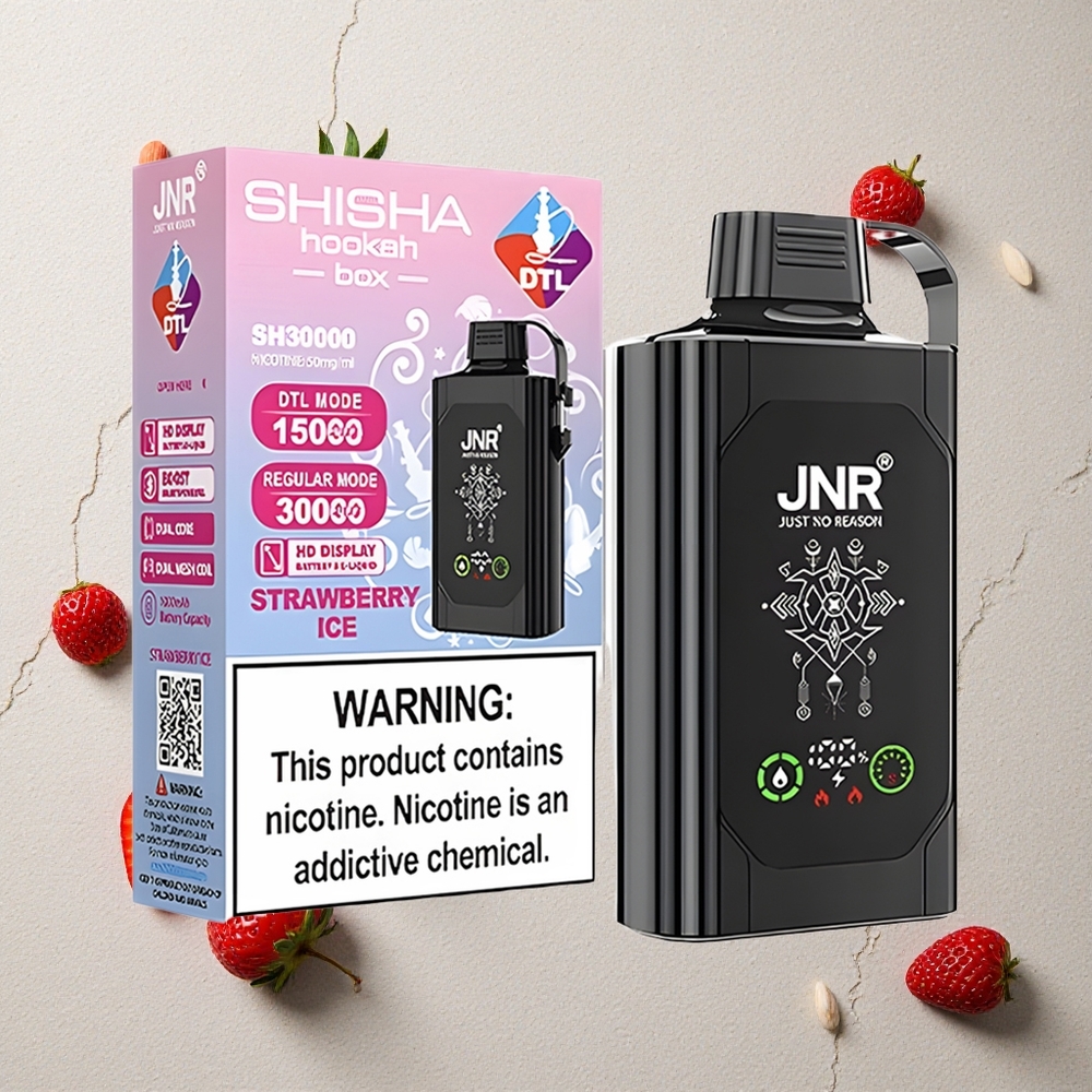 JNR Shisha Hookah Box 20500 Puffs Erdbeer-Eis vapes großhandel Österreich HD Display 1000mAh