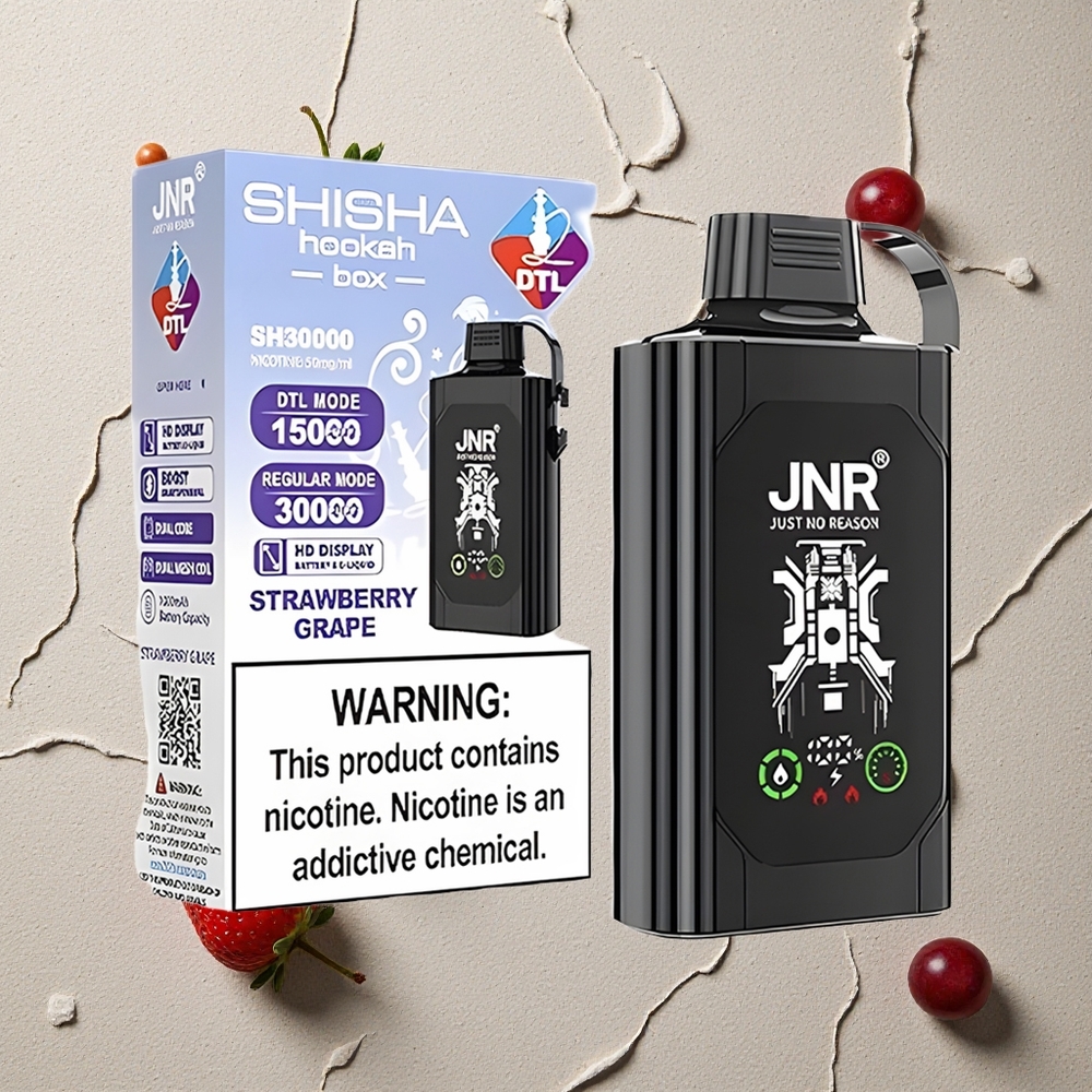 JNR Shisha Hookah Box 20500 Puffs Erdbeere Traube vapes großhandel Österreich HD Display Dual Mesh Coil