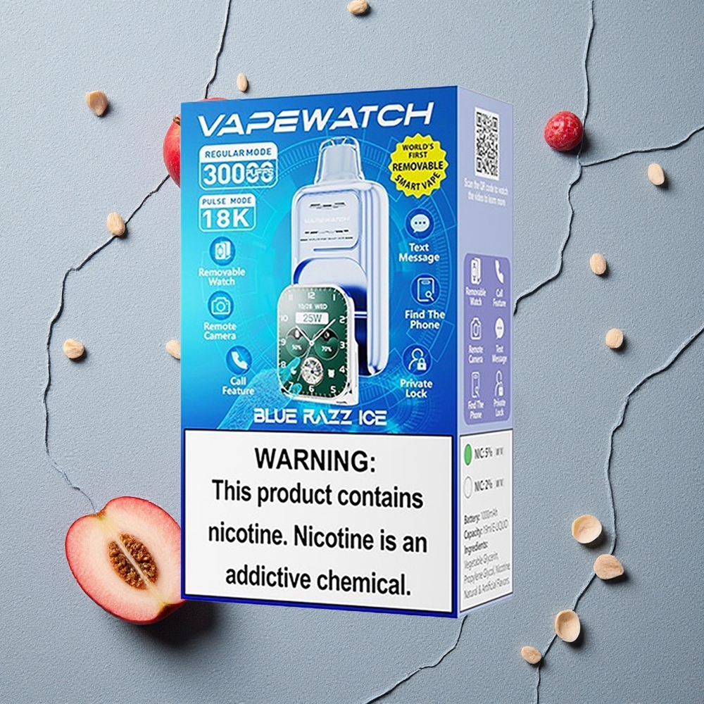 JNR Vape Watch 30000 Puffs Blau-Razz Eis vapes großhandel Österreich Dual Mesh Coil 19mL