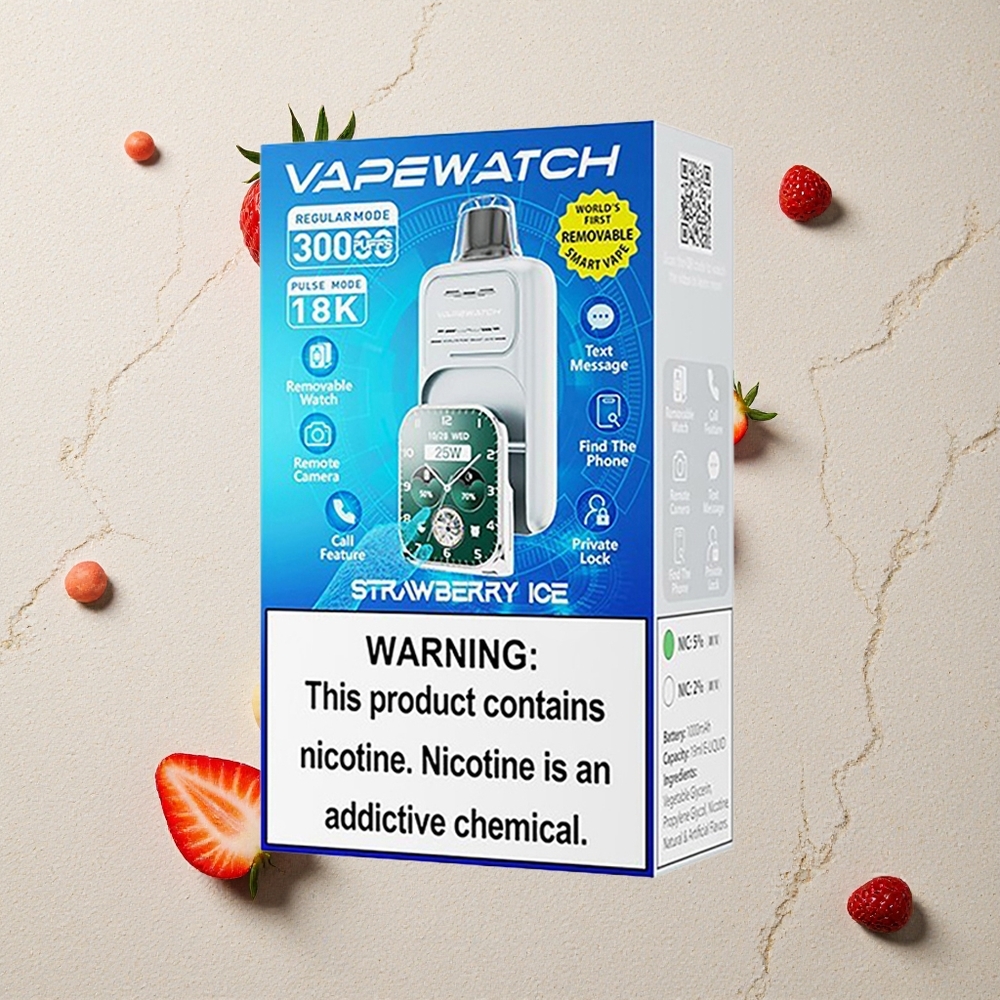 JNR Vape Watch 30000 Puffs Erdbeer-Eis vapes großhandel Österreich Dual Mesh Coil 19mL