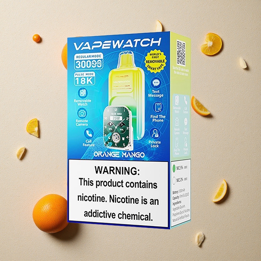 JNR Vape Watch 30000 Puffs Orange Mango (30.000 Züge, 19mL) vapes großhandel Österreich Dual Mesh Coil