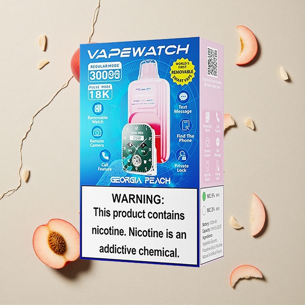 JNR Vape Watch 30000 Puffs Pfirsich aus Georgia vapes großhandel Österreich Dual Mesh Coil 19mL