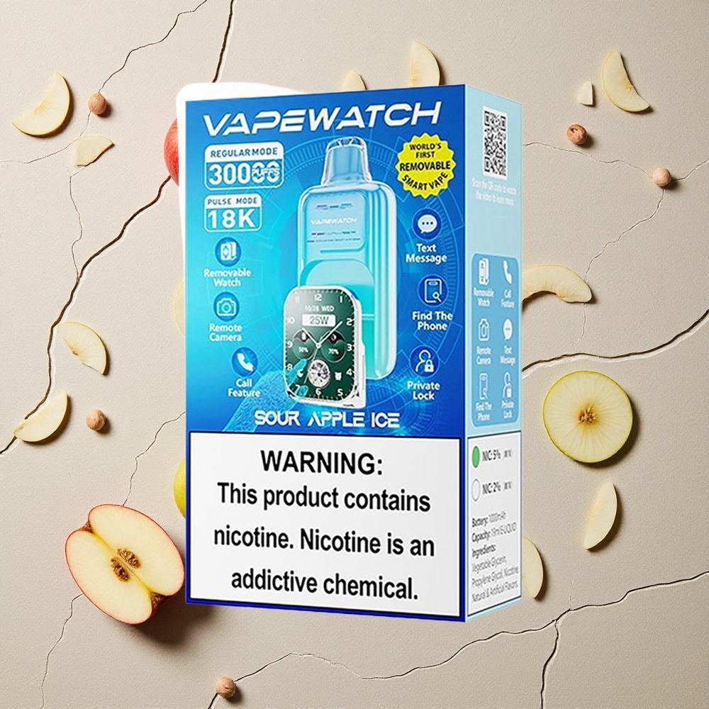 JNR Vape Watch 30000 Puffs Sauerapfel-Eis Einweg-Vape 19mL e-Liquid 1000mAh Akku vapes großhandel Österreich