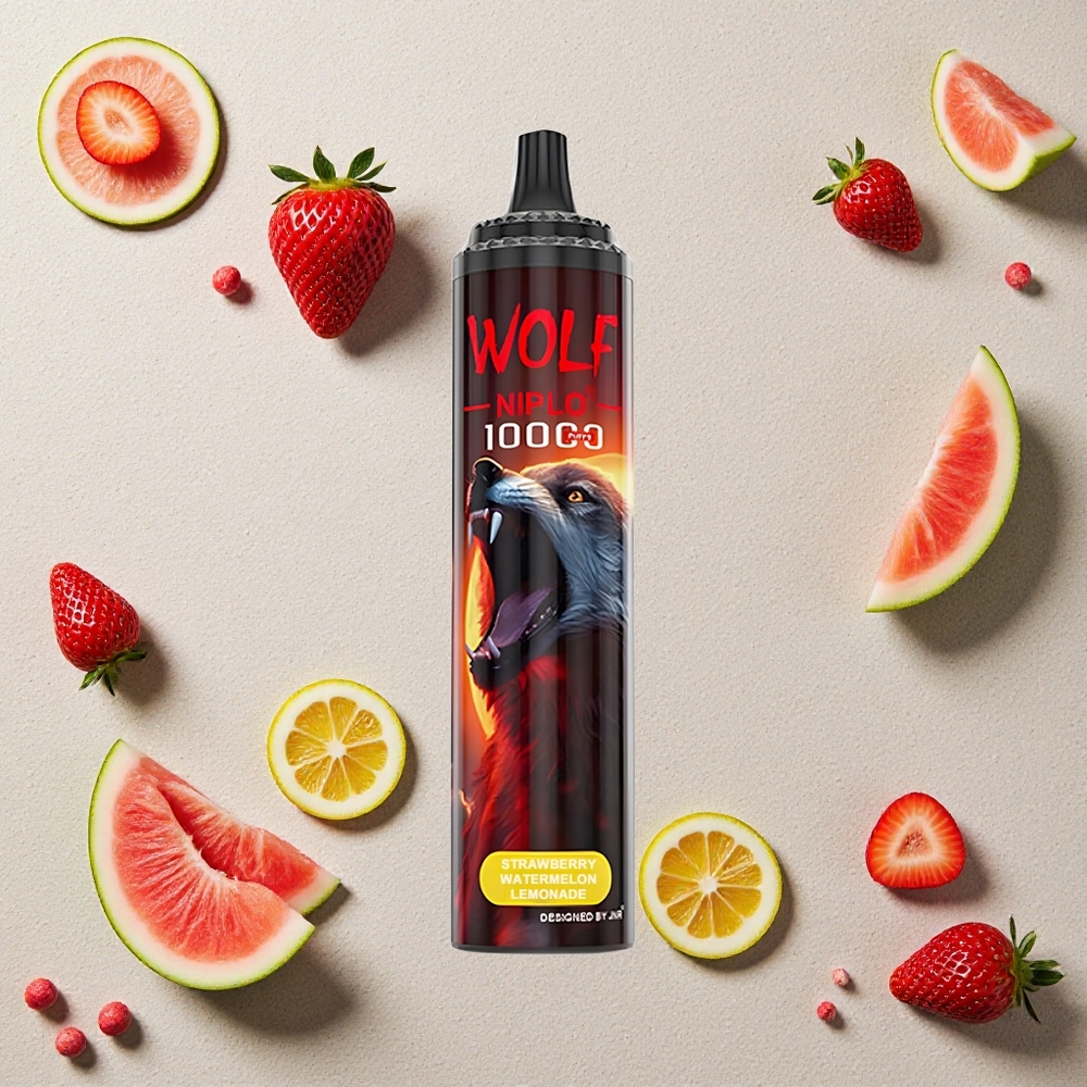 JNR Wolf Niplo 10000 Puffs Erdbeere Wassermelone Limonade vapes großhandel Österreich 20ml E-Liquid Typ-C Schnellladung