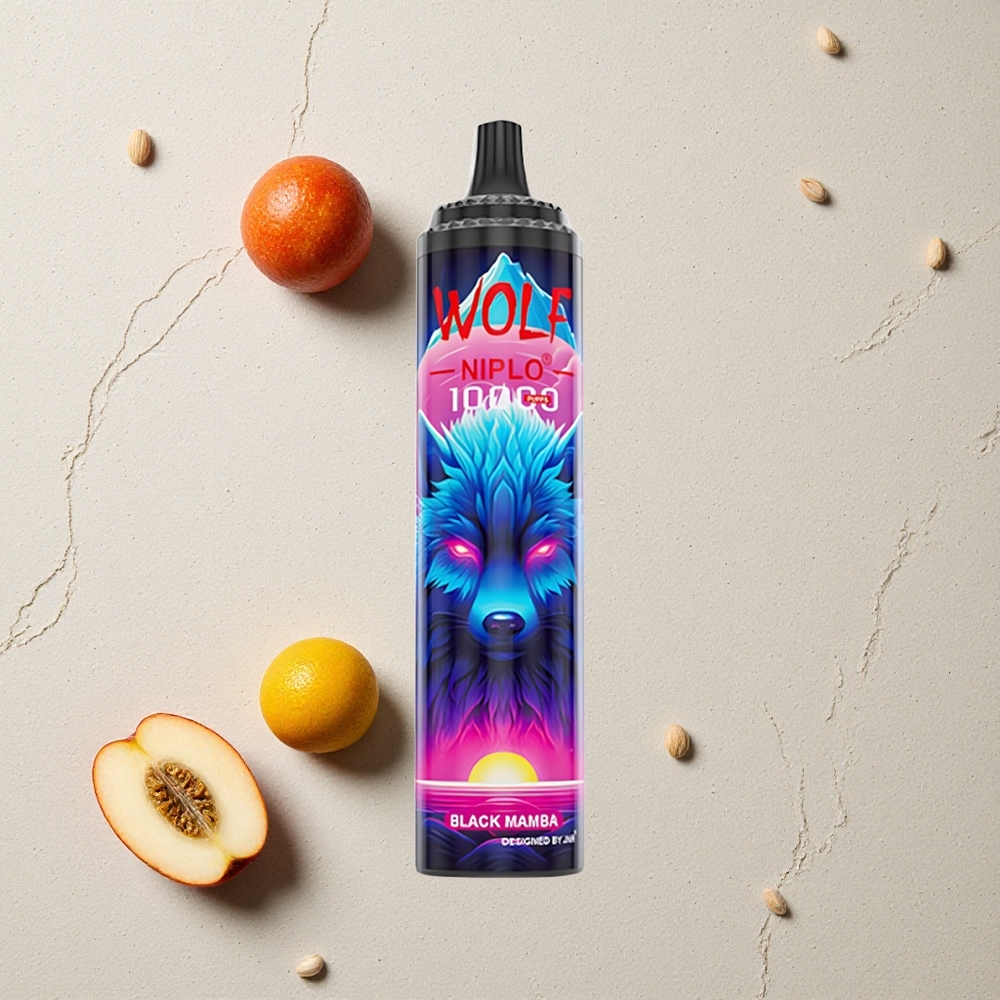 JNR Wolf Niplo 10000 Puffs Schwarz Mamba 20ml E-Liquid vapes großhandel Österreich 1.0 Ohm Mesh Coil